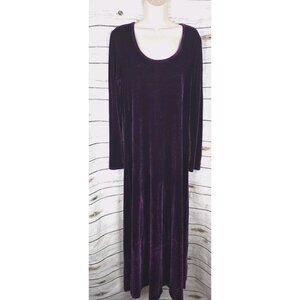 Soft Surruoundings Purple Velvet Dress Tall Medium Maxi Whimsigoth Fairy Witchy